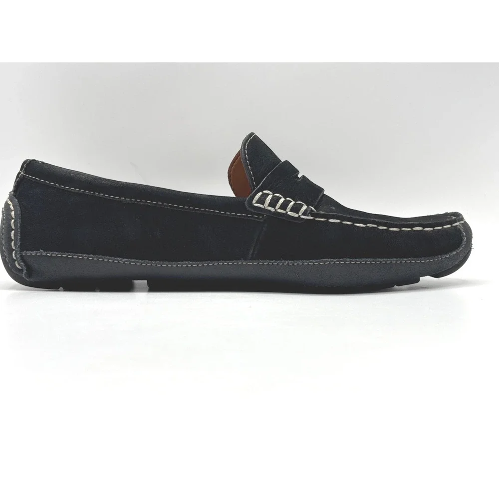 Cole Haan Grant Canoe Penny Loafers Navy Blue Nubuck Driving Mocs Mens 10.5 M